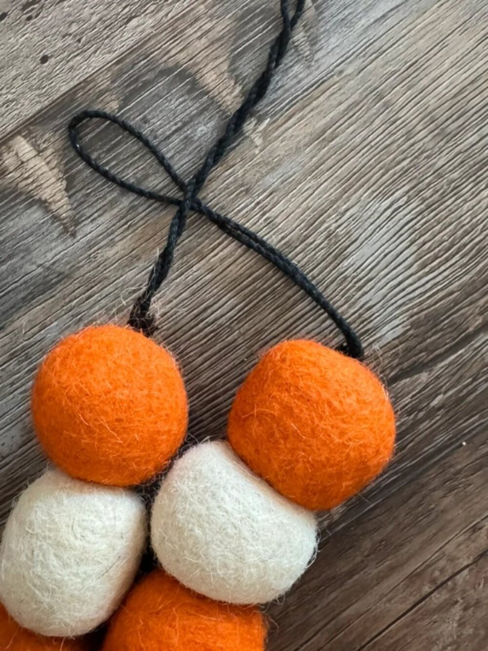 Candy Corn Felt Pom Pom Garland Halloween Autumn 72” - Picture 4 of 7